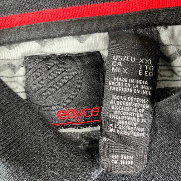 Enyce Polo Men's XXL Black White Geometric Print Short Sleeve Shirt - Picture 3 of 7